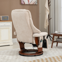 Fauteuil inclinable de massage Accent Leisure avec revêtement en tissu, sans électricité, pour salon, école, atelier et chambre à coucher, pieds en bois