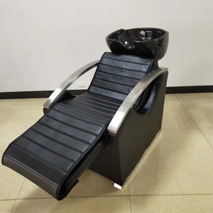 Kisen Funky - Silla de Masaje Plegable para Salón de Belleza con Lavabo Blanco y Silla Negra con Reposapiés Eléctrico Ajustable - Product Image 1