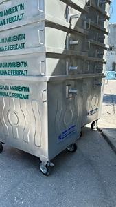 TEKNIK KONTEYNER Branded <b>Outdoor</b> 1100 L Waste Metal Container Galvanized Container Steel Waste <b>Bins</b> Large Size MADE in TURKEY - Product Image 2