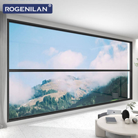 Rogenilan Minimalistische Hurrikan-Beständige Aluminium-Elektrohebefenster Energiesparende Doppelt Gehärtete Glasfenster für Häuser