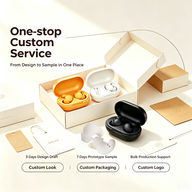Custom Logo Sleep Aid ANC Wireless In-Ear Earbuds with LED Battery Indicator IPX5 Waterproof for Side Sleepers