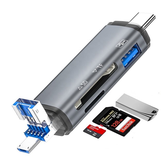 ADS-307 MultiFunction 3 in 1 USB Flash Drive /SD/TF Memory Card Reader Adapter 3 in 1 Type-c/ Micro / USB 3.0 OTG Card Reader