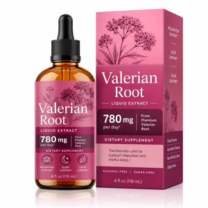 Complément Liquide en Gros de Racine de Valériane 4oz (168 Doses) avec Fleur de la Passion et Hameçon pour la Relaxation et le Bien-être du Sommeil – Direct Usine - Product Image 1