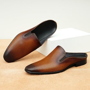 2025 Trending Men's Summer Fisherman Slip-On <b>Flat</b> Sandals Breathable Leather Casual Walking Outdoor Slides - Product Image 3