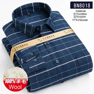 Chemises d'hiver à manches longues <span class=keywords><strong>pour</strong></span> hommes de luxe, vêtements en laine de haute qualité, chauds et épais, à carreaux - Product Image 3