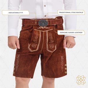 Ceinture bavaroise en cuir véritable pour homme, boucle en peau de cerf, style traditionnel, fabriquée en Allemagne - Product Image 4