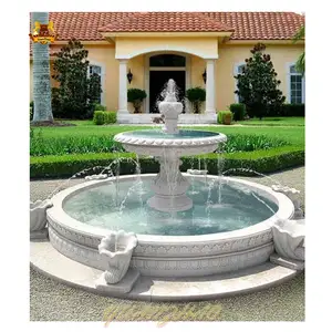 Fontane di marmo dell'acqua di pietra del giardino antico di marmo naturale di grandi dimensioni della decorazione del giardino all'aperto