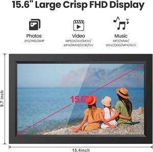 15.6 Inch <b>Large</b> Digital <b>Photo</b> <b>Frame</b> with 1920 * 1080 IPS Full HD Touchscreen, 32GB WiFi Smart <b>Frame</b> Share <b>Photos</b> Via Frameo App - Product Image 6