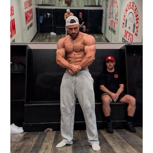 Joggers de gimnasio para hombre, pantalones de pierna ancha Unisex de 100% algodón, estilo callejero deportivo transpirable de la más alta calidad, servicio OEM disponible - Product Image 6