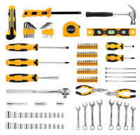 Kit de herramientas de mano básicas para el hogar, conjunto de herramientas de reparación con caja de almacenamiento de plástico, reparación de automóviles, 168 piezas