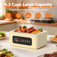 Lonchera Eléctrica Inalámbrica con Batería Tipo C, Calentador de Comida Portátil, Recipiente de Acero Inoxidable para Oficina