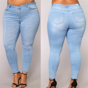 Jeans GRANDE TAILLE Femmes Taille Haute Crayon <span class=keywords><strong>noir</strong></span> Denim Pantalons femmes trou déchiré <span class=keywords><strong>Pantalon</strong></span> lavé - Product Image 3