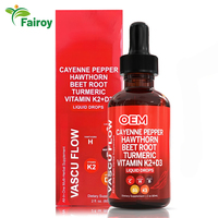 Extrait Liquide Multi-Herbes OEM en Gouttes avec Poivre de Cayenne, Aubépine, Racine de Betterave, Curcuma, Ginseng, Berbérine, Cannelle, Vitamines K2 et D3
