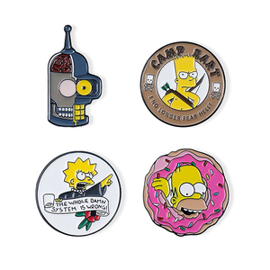 Épingles à revers en émail moulé sous pression, personnalisées, en acier inoxydable, motif animé mignon, série <span class=keywords><strong>Simpson</strong></span>, rigides et souples, originales, vente en gros - Product Image 2