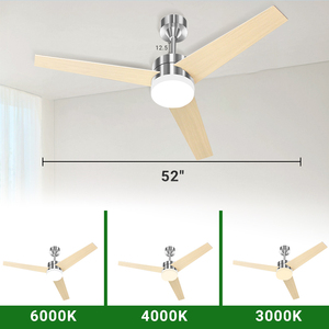 52 inch quạt trần điều khiển từ xa đèn DC động cơ 5 Blades 3cct có thể điều chỉnh quạt trần với ánh sáng cho nhà bếp phòng ăn - Product Image 5
