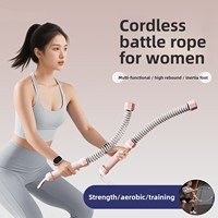 Cuerda de Batalla Portátil Inalámbrica Multifuncional de Acero de Alta Elasticidad para Entrenamiento Cardiovascular y de Fuerza en Casa, 47cm 1.8kg
