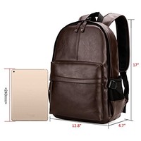 Ransel Kulit Sapi/Kerbau/Kambing Asli Warna Cokelat Tua yang Stylish untuk Pria & Wanita