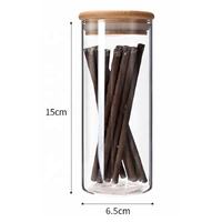 Bocaux de conservation alimentaire hermétiques en verre borosilicate de haute qualité pour cuisine, avec couvercles en bois de bambou, capacité 400 ml, vente en gros