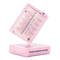Faux ongles à presser de couleur unie, de haute qualité, pré-conçus, courts, en forme d'amande, réutilisables, vente en gros