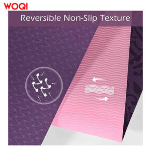 Tapis de yoga Woqi 72x24 pouces en TPE antidérapant, pliable, pour la maison, la danse, les exercices, couleur violette - Product Image 5