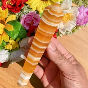 Vente en gros de baguettes de guérison en cristal naturel Fengshui, baguettes en calcite orange pour la vente - Product Image 5