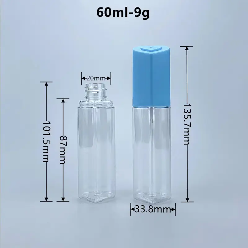Cosmetico 60ml bottiglia di plastica Spray a forma di cuore bottiglia di profumo per la fragranza