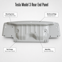 Panneau de carrosserie arrière, panneau de hayon arrière OE 1077958-S0-A pour Tesla Model 3 2017-2023, pièce de rechange complète pour la partie arrière de la carrosserie