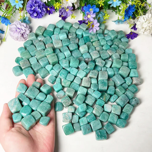 Pierre de guérison en amazonite naturelle polie semi-précieuse, en forme de cube, pour la décoration - Prix de gros - Product Image 4