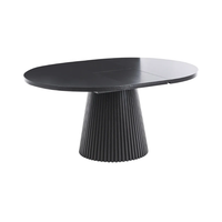 Table à manger extensible en MDF noir, vente en gros d'usine, 120/160 cm, 6-8 places, pour maison, hôtel, appartement