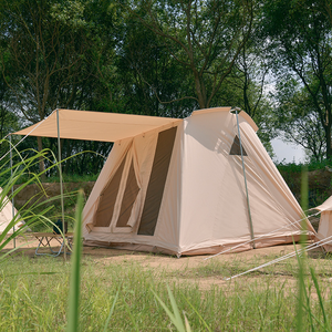 Luxury Foldable Camping <b>Tent</b> House Spring Outdoor Picnics TC Cotton Canvas Large Family Glamping Ridge <b>Tent</b> - Product Image 2