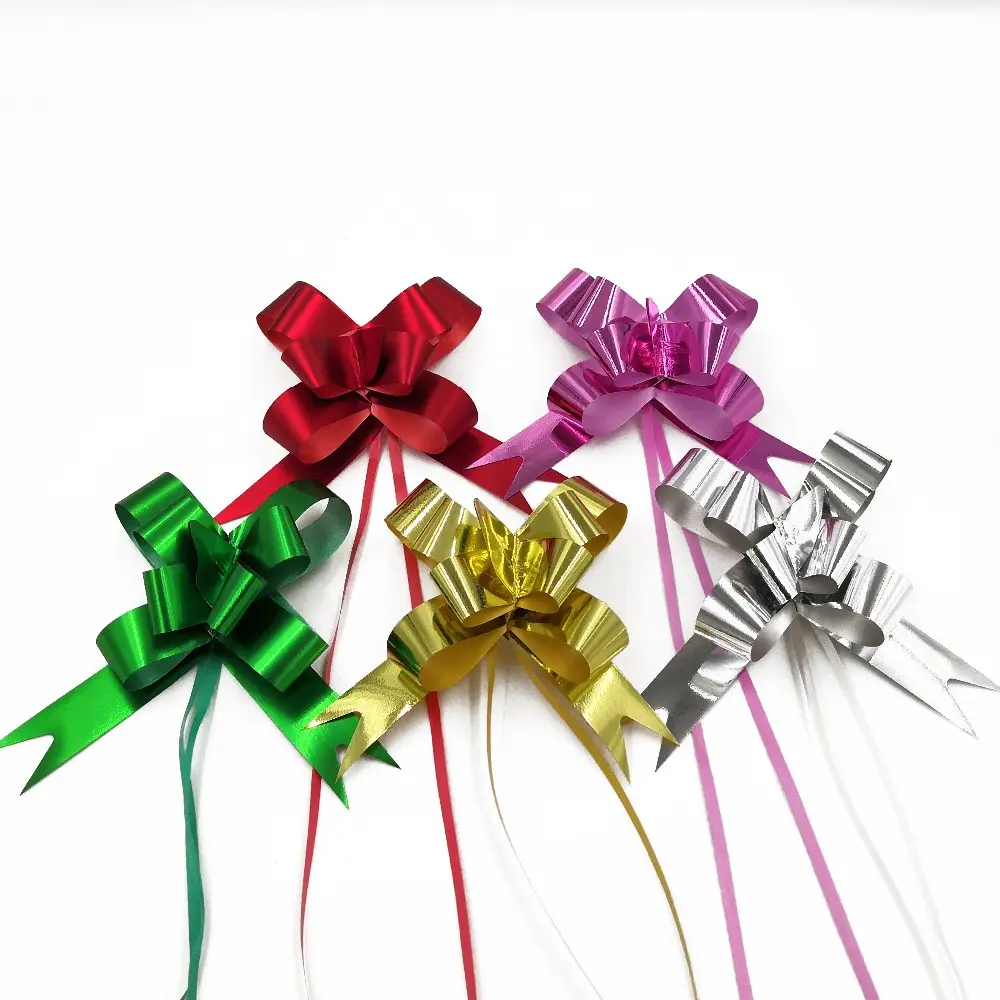 Fiocchi decorativi natalizi colore personalizzato confezione regalo nastro di plastica pull bow christmas butterfly pull bows