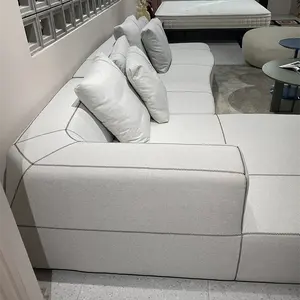 现代设计高端定制家具独特设计棒球沙发弯曲模块化客厅沙发