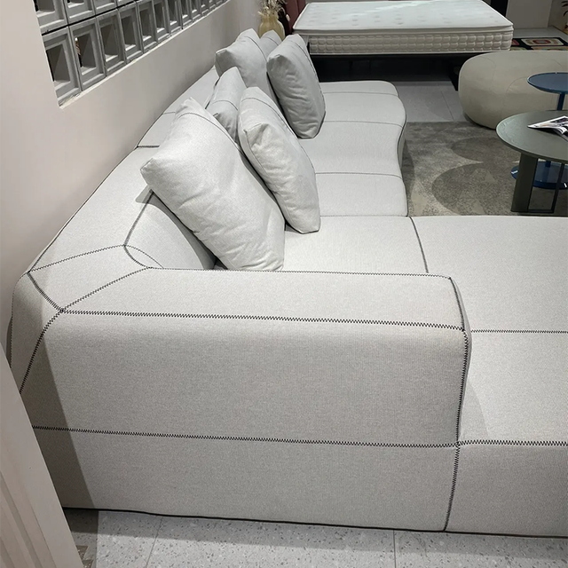 Modern Design High End Custom Furniture Unique Design Baseball Sofa Bend Modular Living Room Sofa