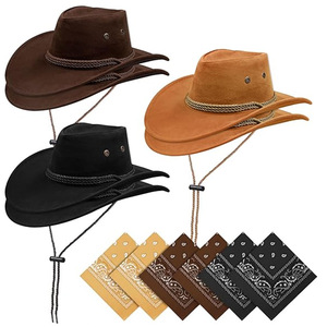 Sombrero de <span class=keywords><strong>vaquero</strong></span> de ante de estilo occidental con ala <span class=keywords><strong>grande</strong></span> Matador Black Sunhat para actividades de playa al aire libre Accesorio de verano - Product Image 2