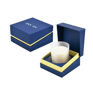 Concevez simplement le carton fort papier de couverture logo personnalisé boîte d'emballage cadeau de parfum de bougie parfumée usine