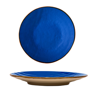 LIGNE MÉDITERRANÉENNE - ASSIETTE À DESSERT EN GRÉCIHE BLEUE DIAMÈTRE 20CM HAUTEUR 3CM - Product Image 1