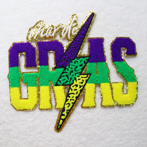 Parche bordado personalizado de chenilla para fiestas occidentales al por mayor, parches personalizados para ropa de Carnaval Mardi Gras - Product Image 2