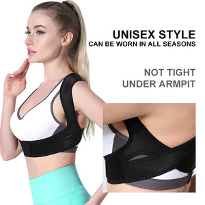 Sabuk korektor postur punggung, sabuk korektor postur punggung Neoprene dapat disesuaikan, penopang klavikula untuk penahan pinggang dan punggung atas - Product Image 3