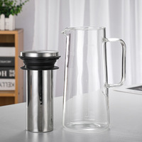 Carafe à café et thé en verre borosilicate pour infusion à froid avec filtre 1L / 1.4L