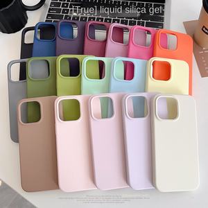Silicone liquide véritable <span class=keywords><strong>de</strong></span> haute qualité pour étuis iPhone Design <span class=keywords><strong>de</strong></span> luxe pour Apple 15 14Pro Max coréen 12 avancé 13 téléphone <span class=keywords><strong>de</strong></span> couleur unie - Product Image 2
