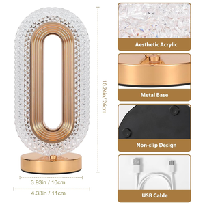 森雅-专业发光二极管触摸遥控亚克力夜灯浪漫酒吧氛围灯充电水晶台灯 - Product Image 2