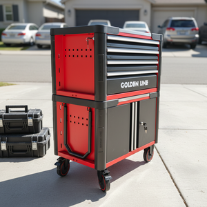 Atelier mobile pour techniciens professionnels |   Roulettes pivotantes verrouillables, poignée de traction et de déplacement |   Créez votre marque avec notre service de logo personnalisé - Product Image 1