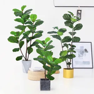 Vente en gros de faux violon vert feuille figuier plante artificielle décoration plante verte plante de simulation bonsaï