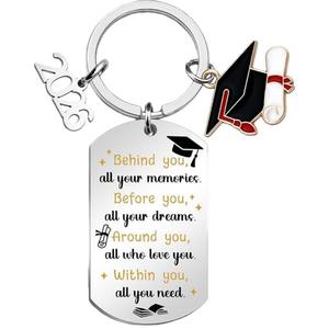 Cadeau de saison des diplômes 2026, porte-clés en acier inoxydable tendance, pendentif avec phrase inspirante, personnalisé, fait sur mesure, petit cadeau de vacances - Product Image 5