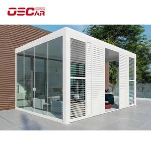 Yüksek kaliteli motorlu panjur alüminyum Pergola ayarlanabilir biyoiklim açık Gazebo bahçe veranda güverte alüminyum çerçeve Pergola - Product Image 1