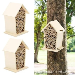 บ้านแมลงไม้เนื้อแข็ง รังผึ้งไม้ไผ่ โครงสร้างรังผึ้ง ตกแต่งสวนแขวน - Product Image 2