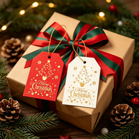 Étiquettes suspendues en papier anti-contrefaçon pour Noël, pour emballage cadeau, vêtements et chaussettes, vente en gros