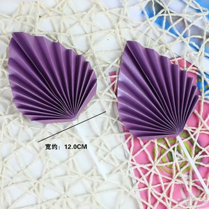 Prix usine 2 pièces/ensemble violet noir bleu rose ventilateur pliant feuille de palmier accessoires de cuisson gâteau décoration fournitures gâteau Topper - Product Image 6