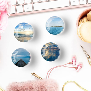 Seaside Sunset Gem Glass Soft Magnet Imán de nevera Ocean Sunset Pattern Refrigerador Decoración Recuerdo - Product Image 4