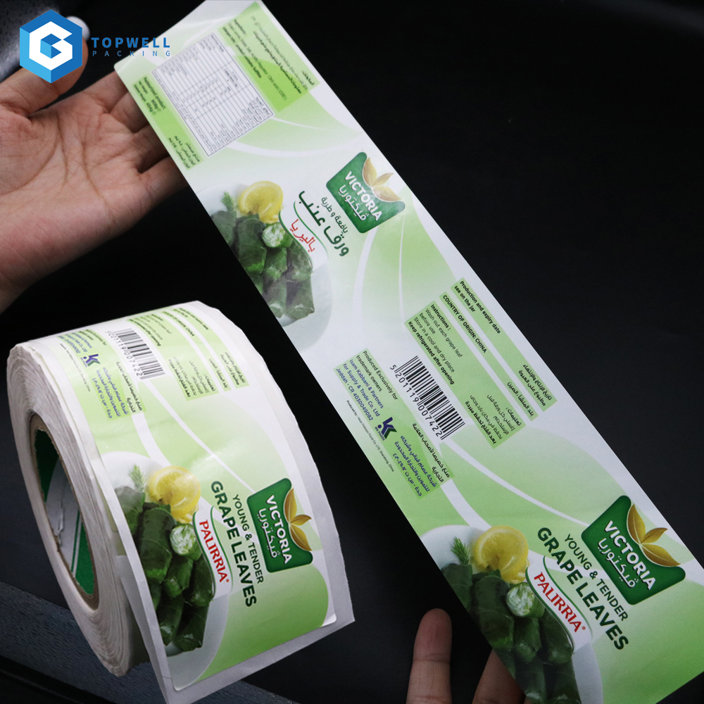 Custom Own Brand Printing Roll Waterproof Vinyl Self Adhesive Label for Beverage Fruit Juice